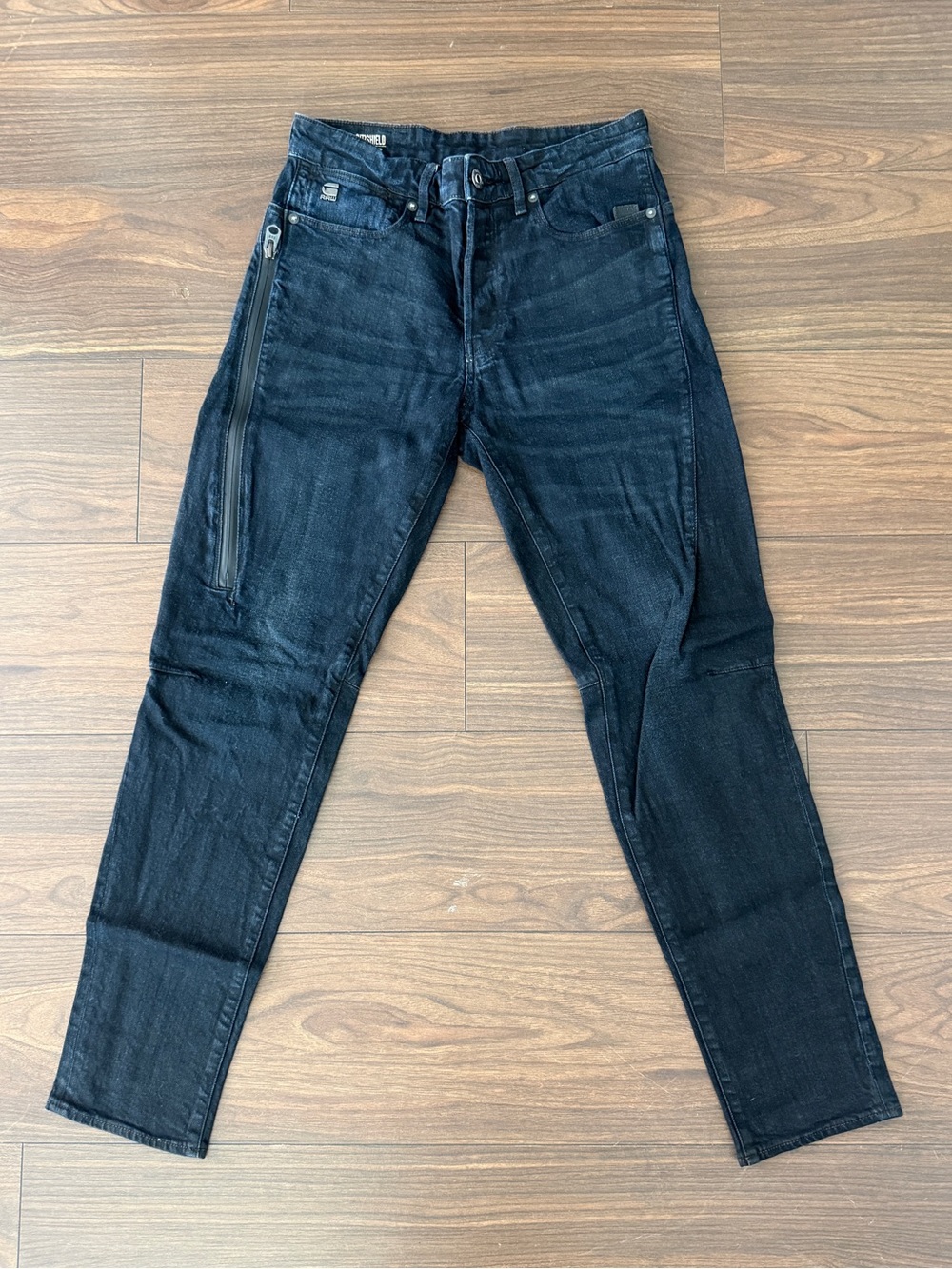 G-Star Black Slim Straight Jeans with Side Zip